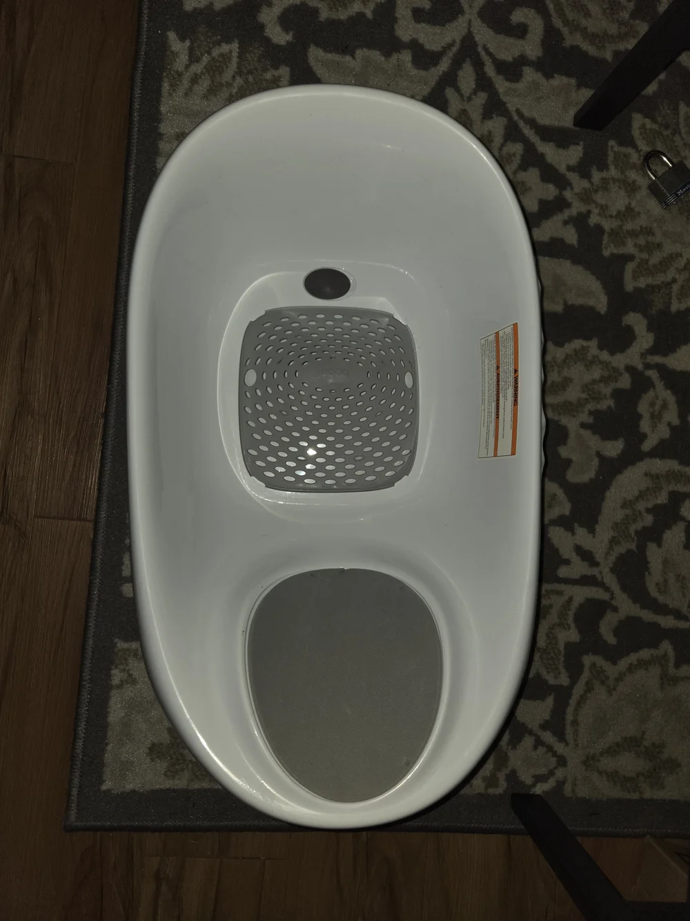 White Baby Bath Tub with Gray Insert